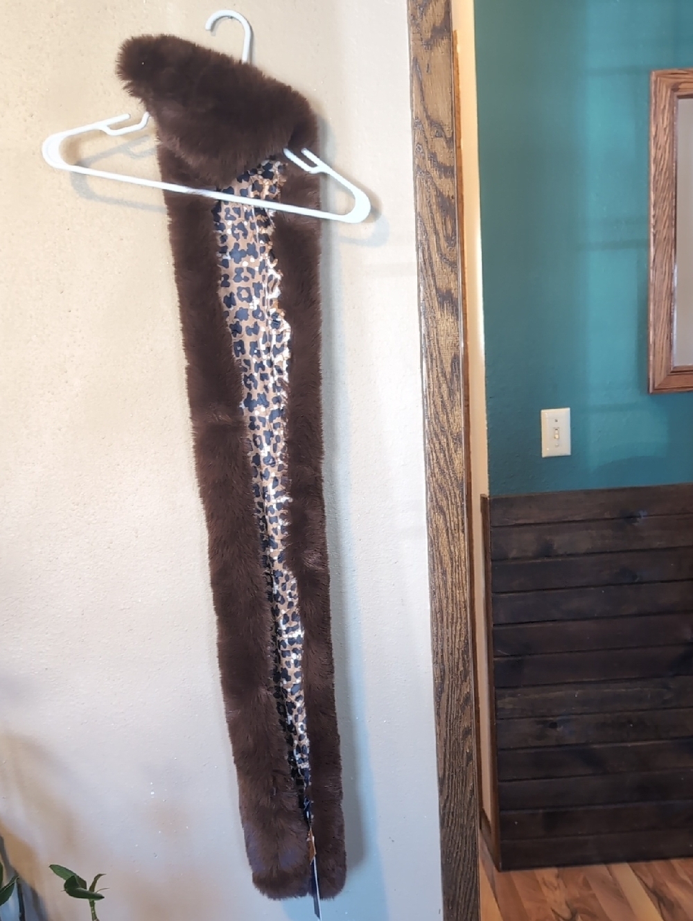 Adrienne Vittadini Brown Faux Fur Scarf - Picture 5 of 5
